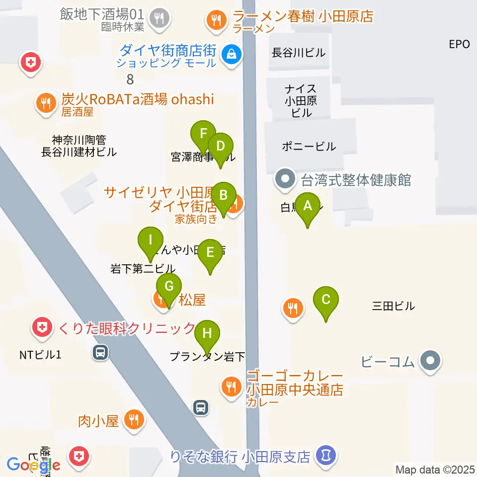 足柄屋STUDIO周辺のファミレス・ファーストフード一覧地図