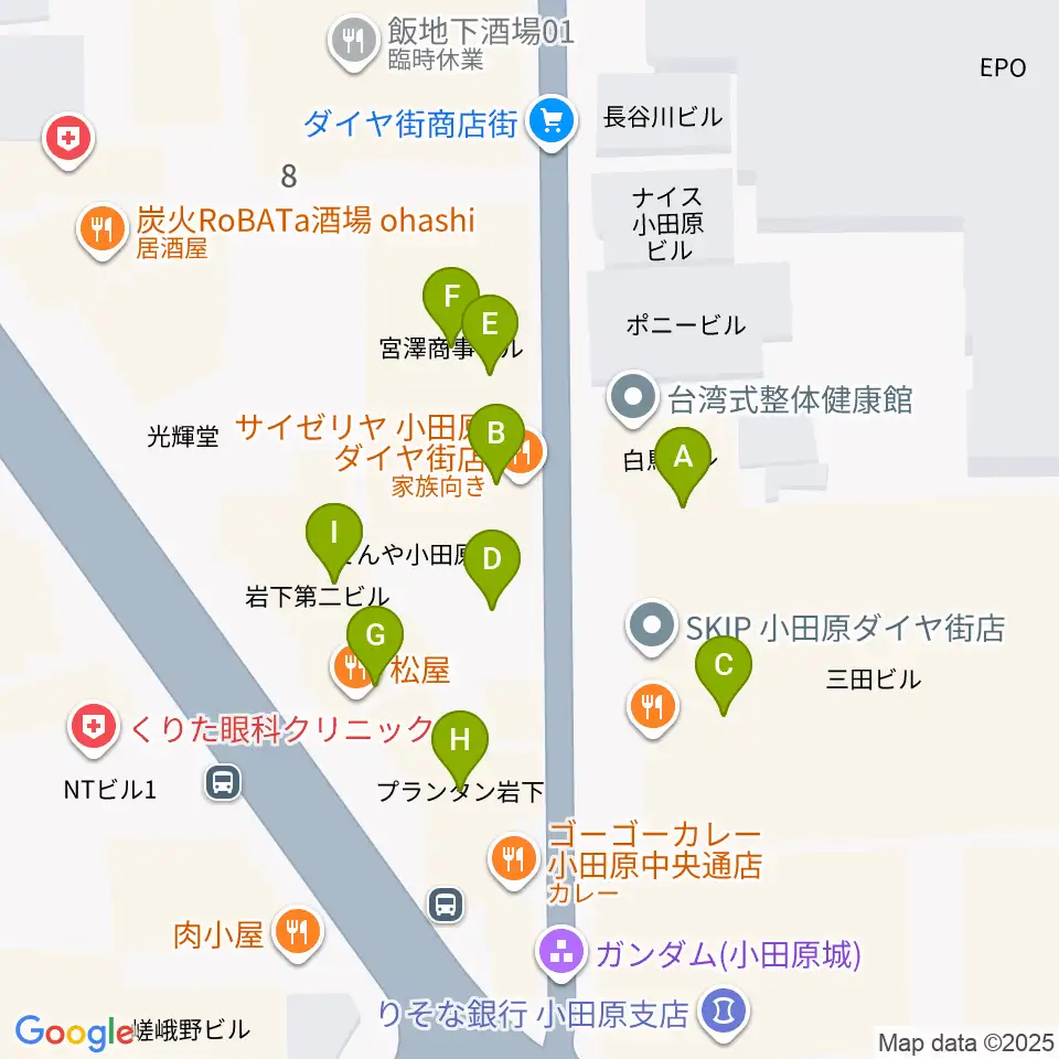 足柄屋STUDIO周辺のファミレス・ファーストフード一覧地図