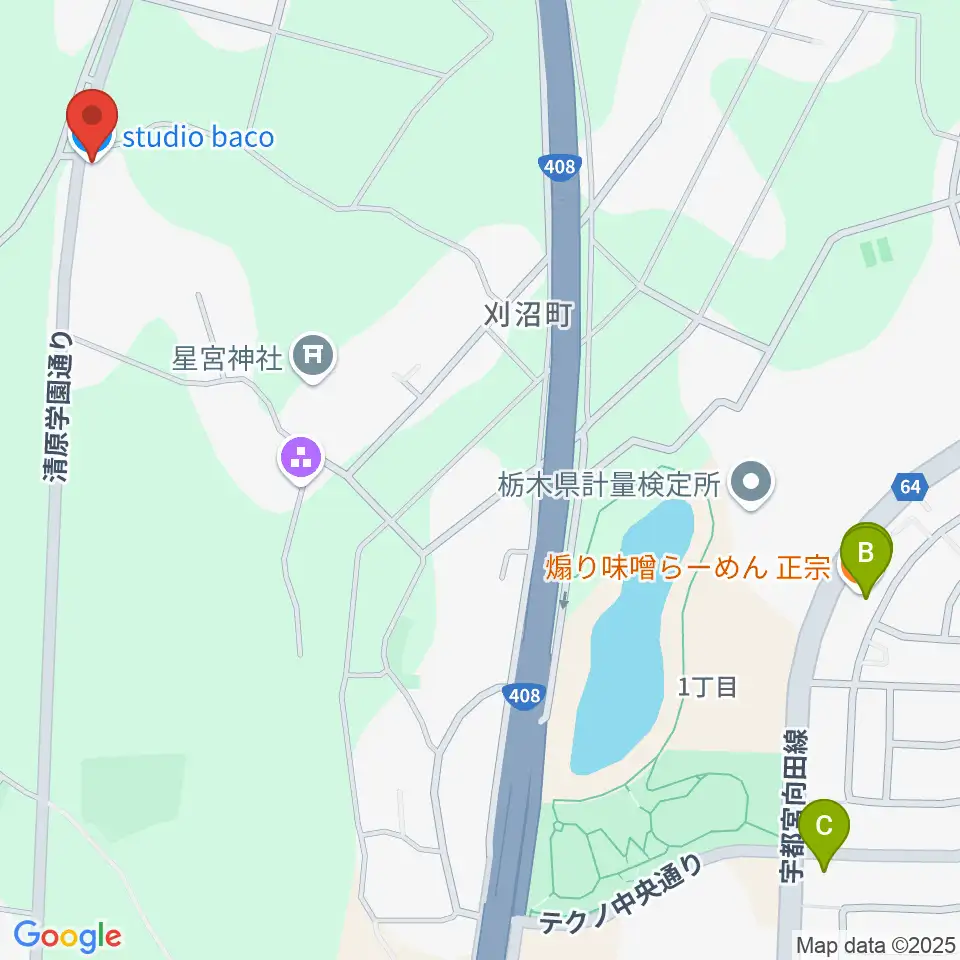 スタジオバコ周辺のファミレス・ファーストフード一覧地図