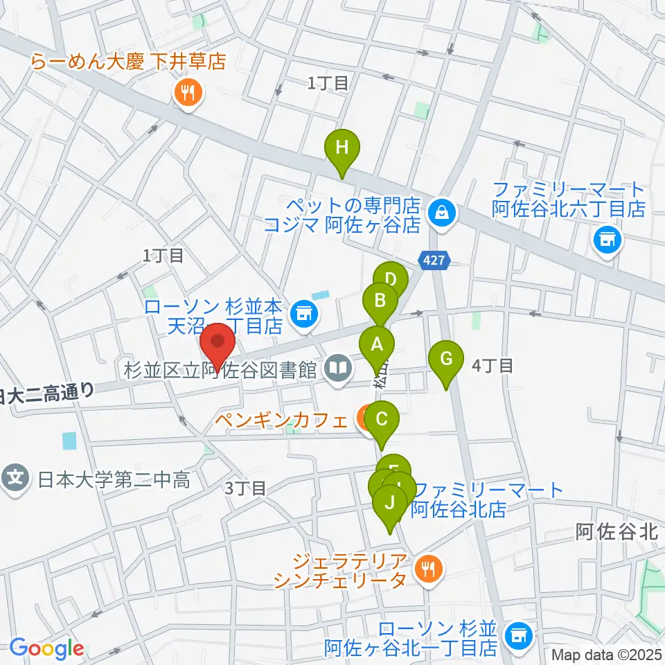 studio Zot周辺のファミレス・ファーストフード一覧地図