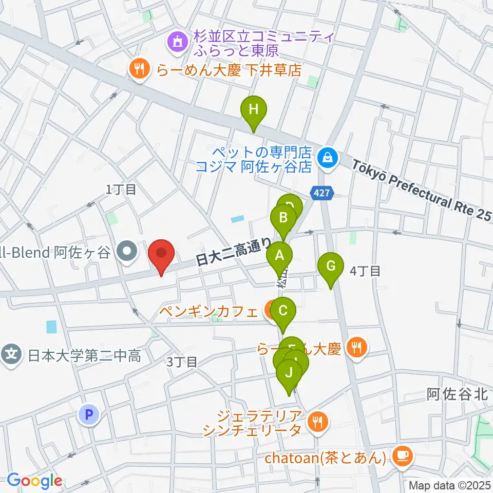 studio Zot周辺のファミレス・ファーストフード一覧地図