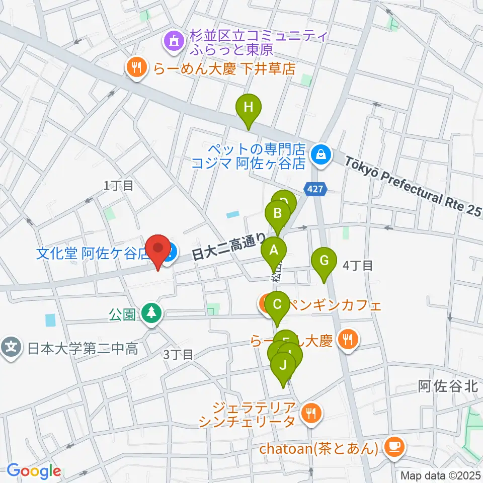 studio Zot周辺のファミレス・ファーストフード一覧地図