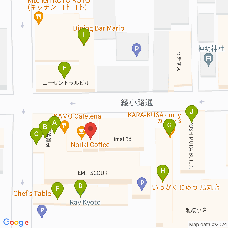 今井音楽スタジオ周辺のファミレス・ファーストフード一覧地図