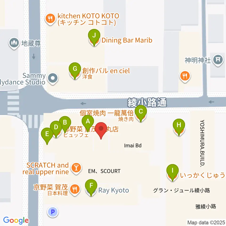 今井音楽スタジオ周辺のファミレス・ファーストフード一覧地図