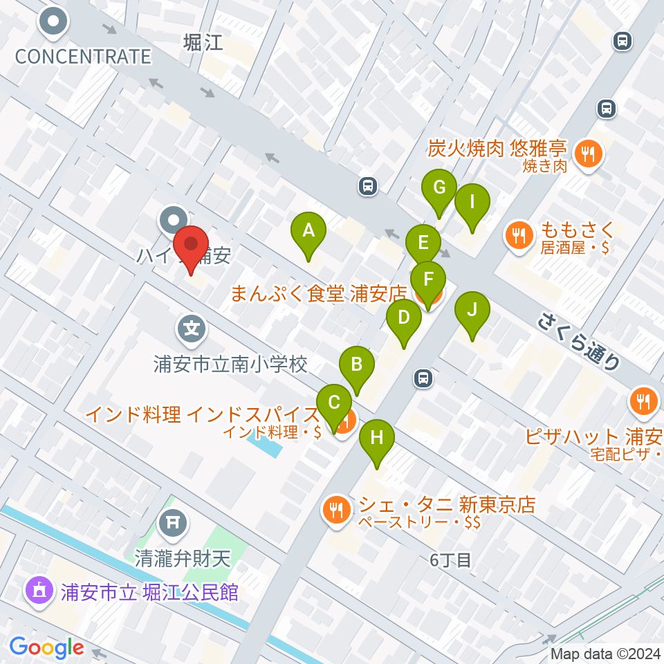 STUDIO NOB周辺のファミレス・ファーストフード一覧地図