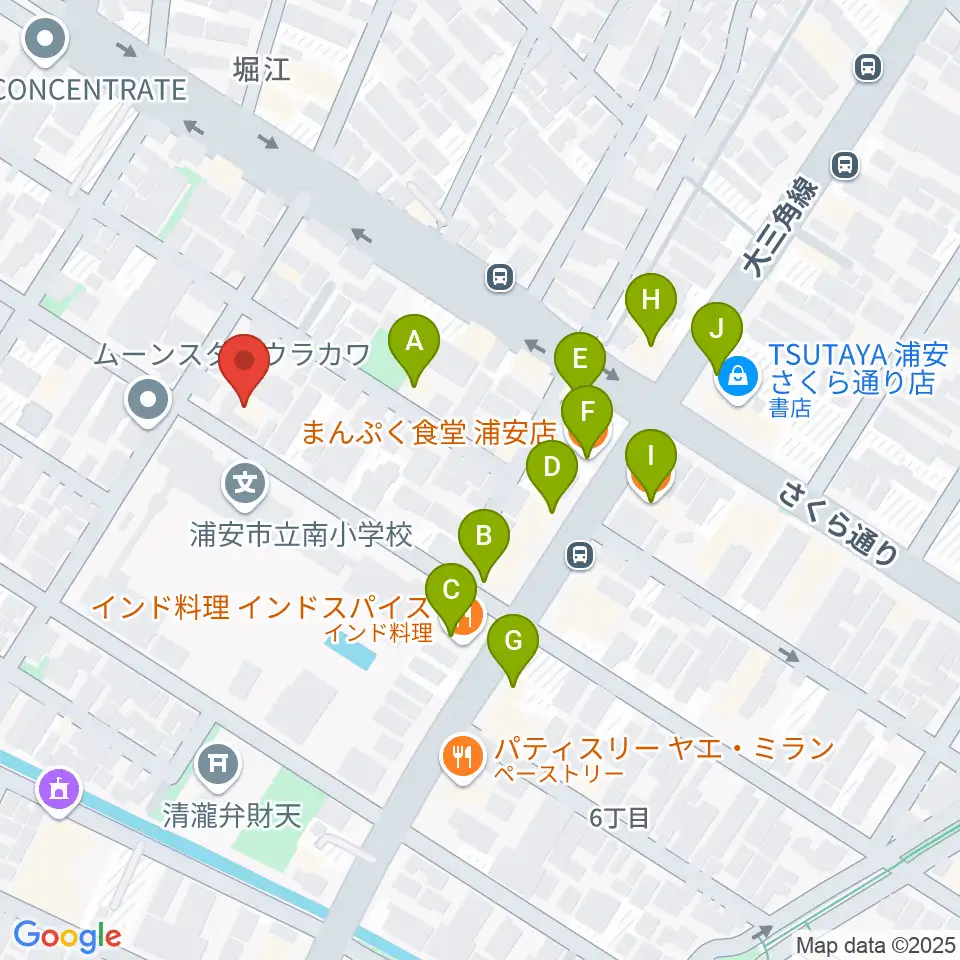 STUDIO NOB周辺のファミレス・ファーストフード一覧地図