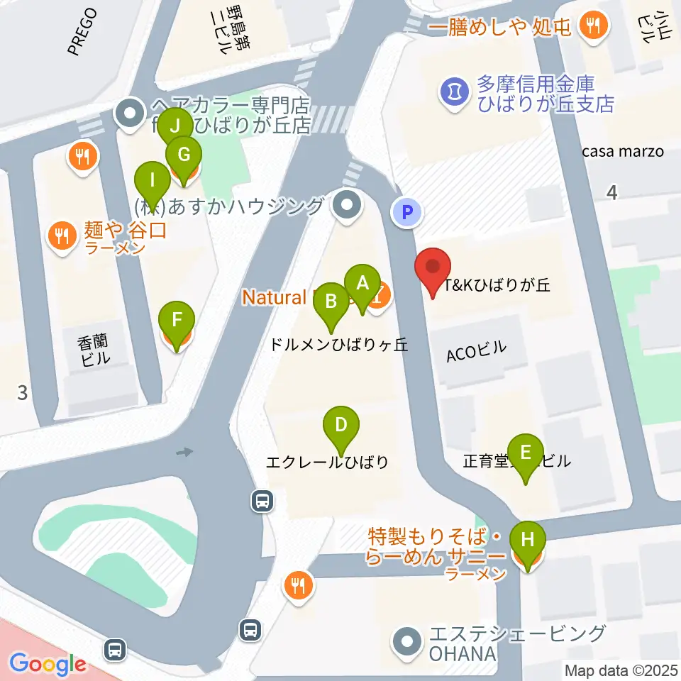 STUDIO VITO周辺のファミレス・ファーストフード一覧地図
