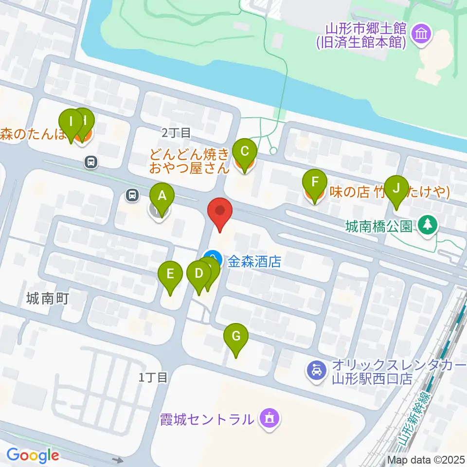 カワイ山形ショップ周辺のファミレス・ファーストフード一覧地図