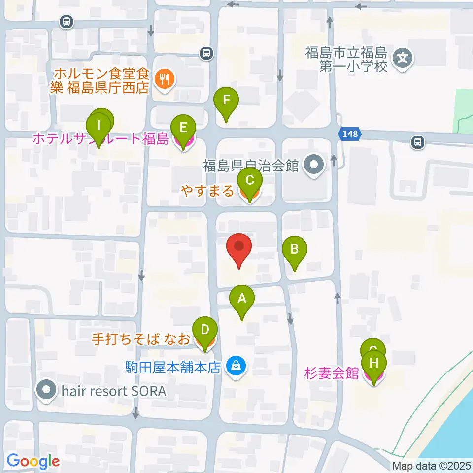 カワイ福島ショップ周辺のファミレス・ファーストフード一覧地図