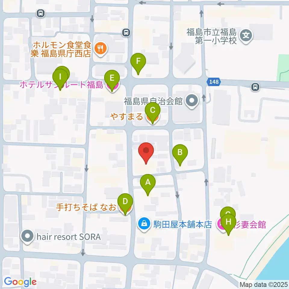 カワイ福島ショップ周辺のファミレス・ファーストフード一覧地図