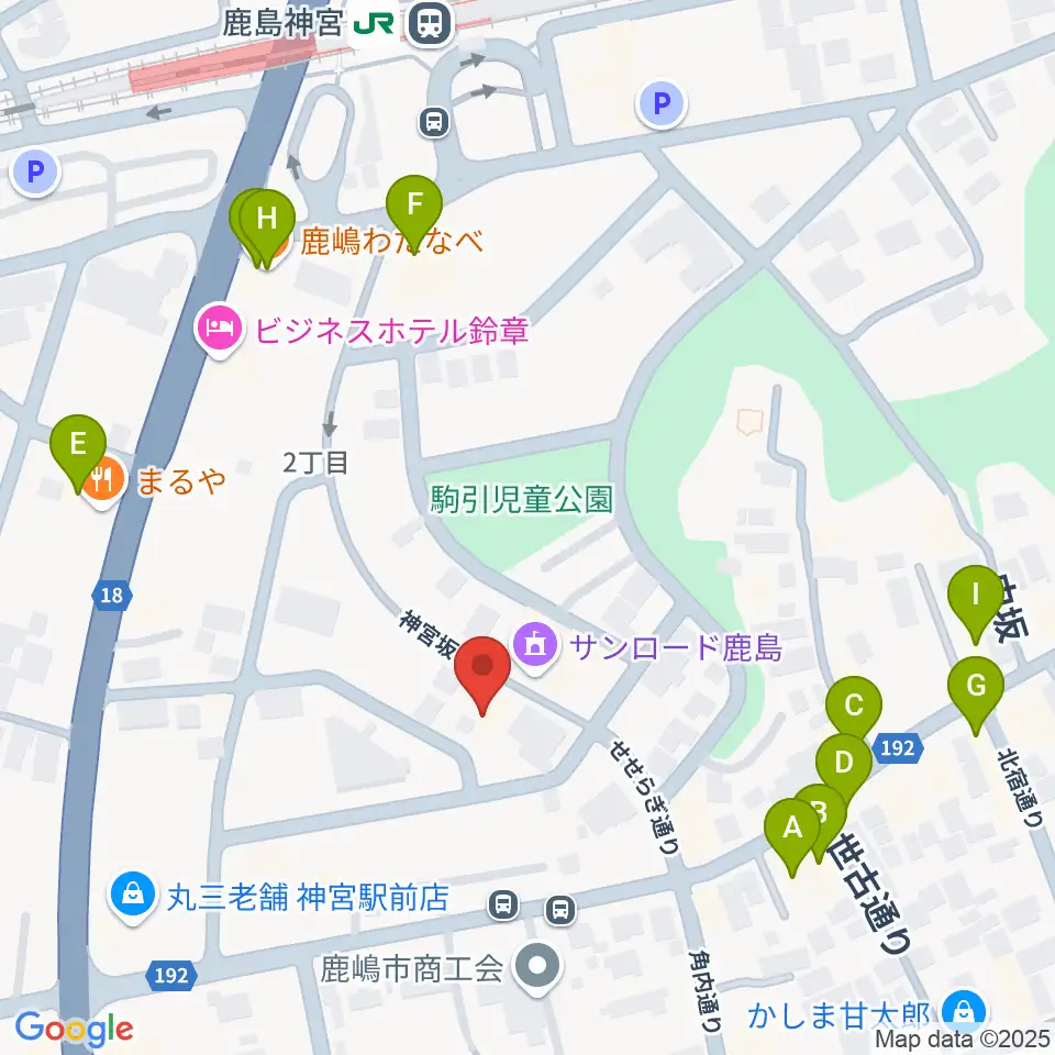 ミュージックショップ ボブ周辺のファミレス・ファーストフード一覧地図