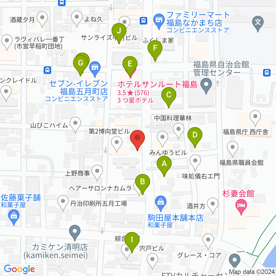 スタジオアイヴィー周辺のファミレス・ファーストフード一覧地図