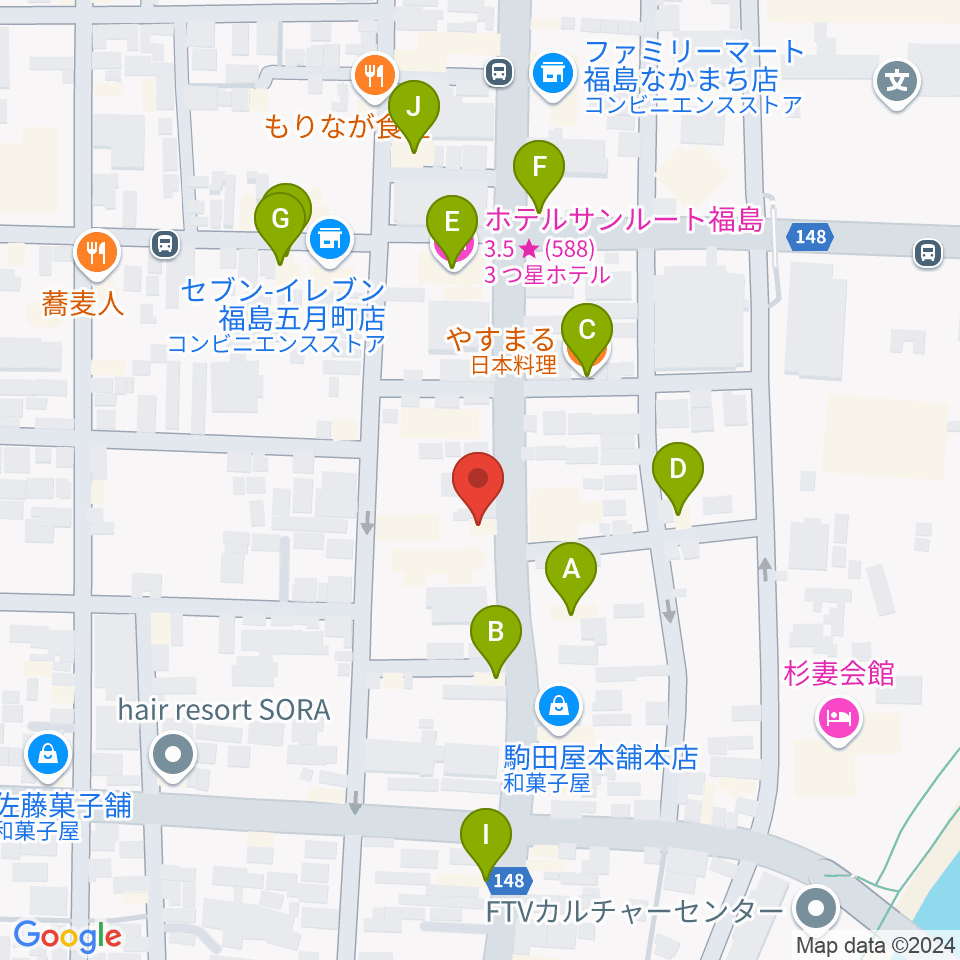 スタジオアイヴィー周辺のファミレス・ファーストフード一覧地図