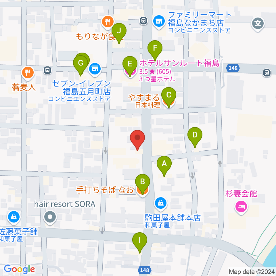 スタジオアイヴィー周辺のファミレス・ファーストフード一覧地図