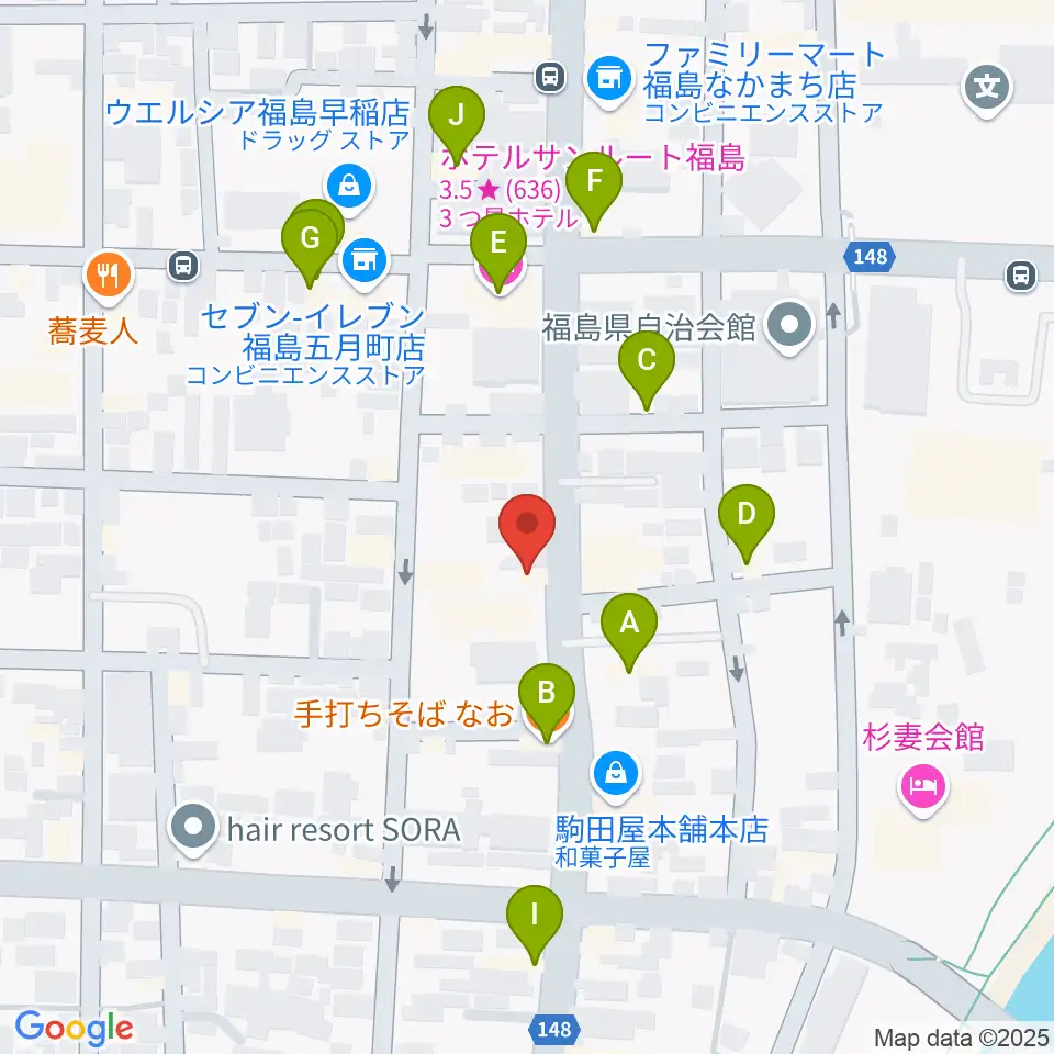 スタジオアイヴィー周辺のファミレス・ファーストフード一覧地図