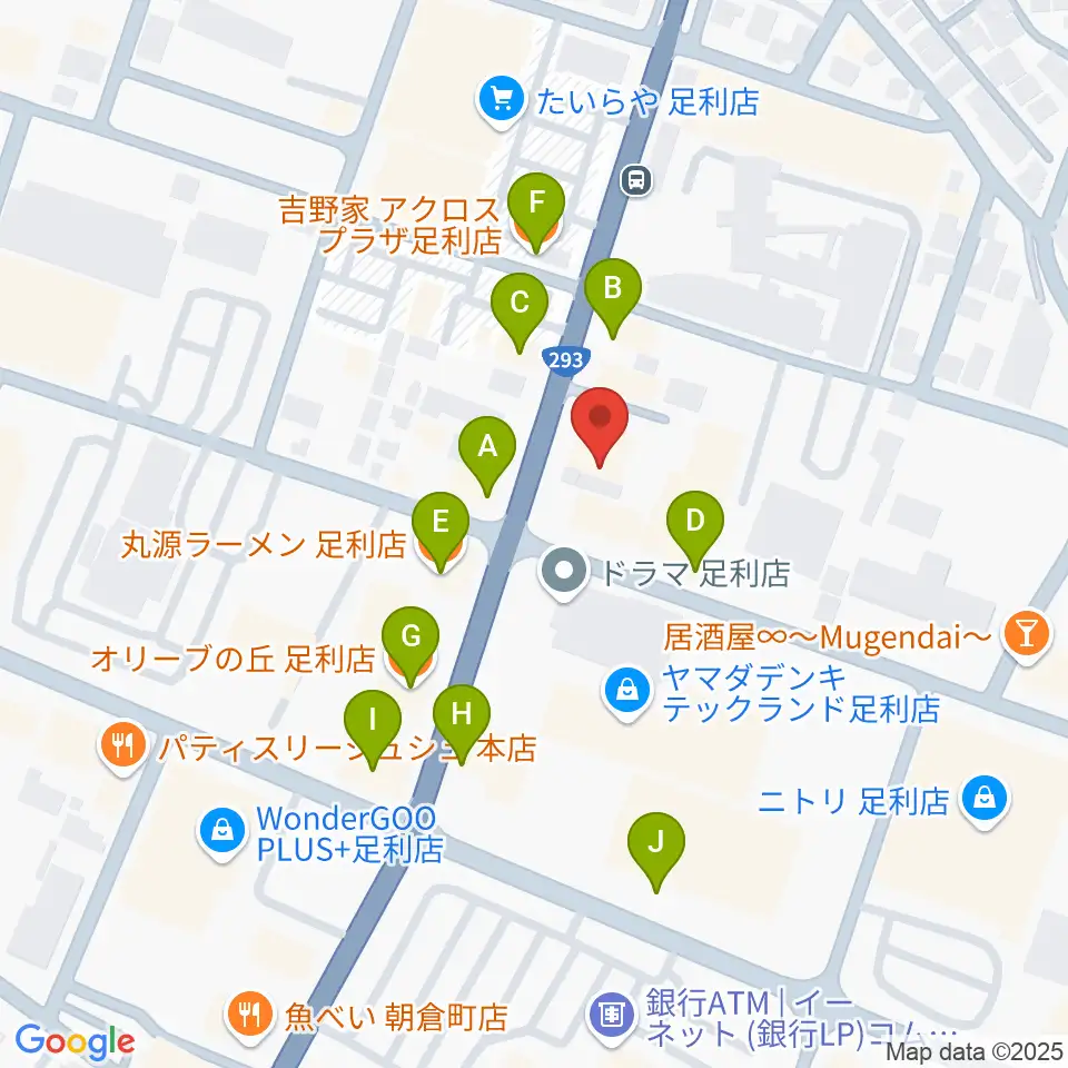 コグレ楽器周辺のファミレス・ファーストフード一覧地図