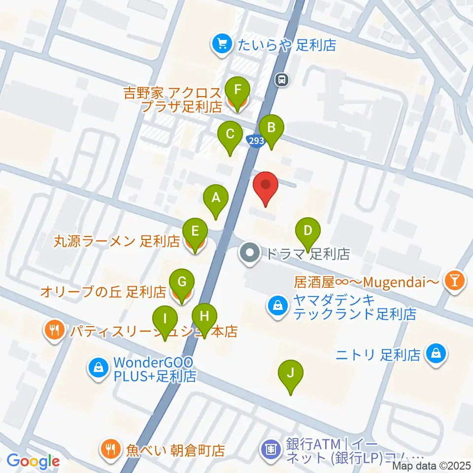 コグレ楽器周辺のファミレス・ファーストフード一覧地図