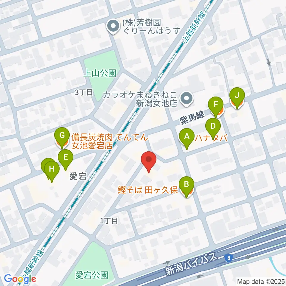 エヌトライブ周辺のファミレス・ファーストフード一覧地図