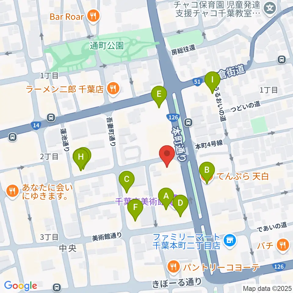 カワイ千葉周辺のファミレス・ファーストフード一覧地図