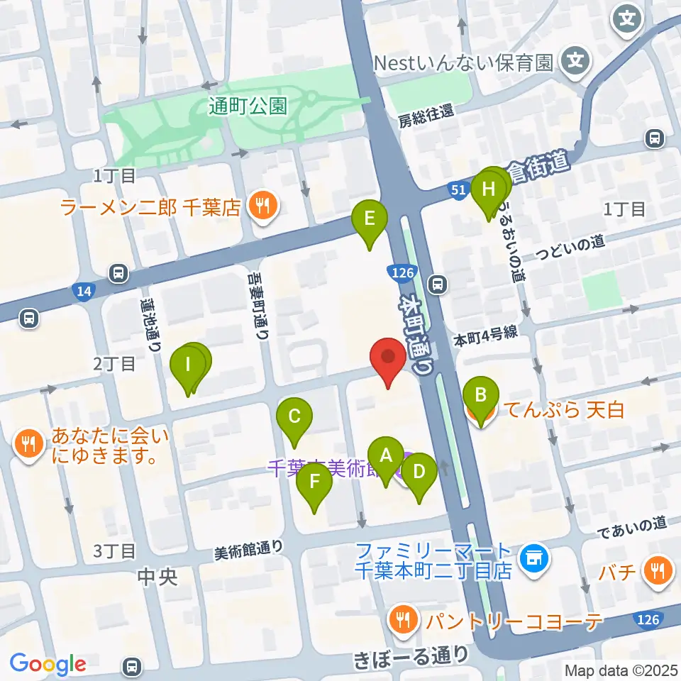 カワイ千葉周辺のファミレス・ファーストフード一覧地図