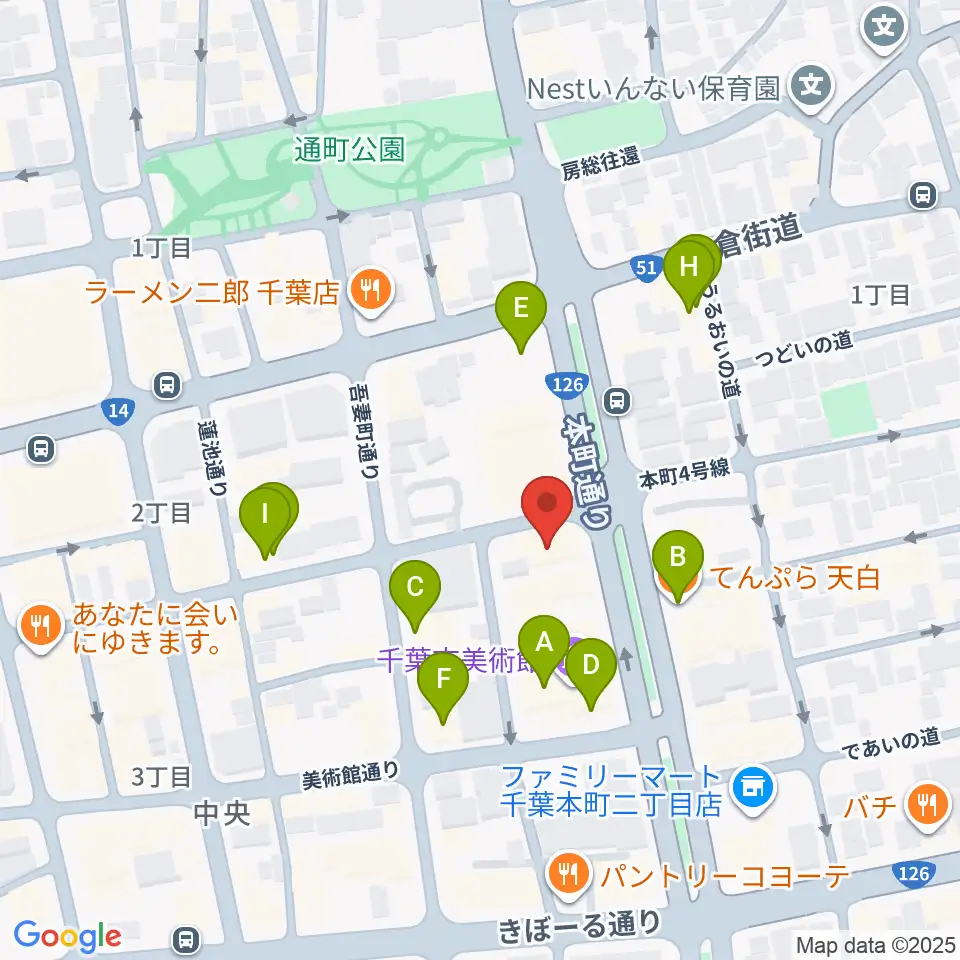 カワイ千葉周辺のファミレス・ファーストフード一覧地図