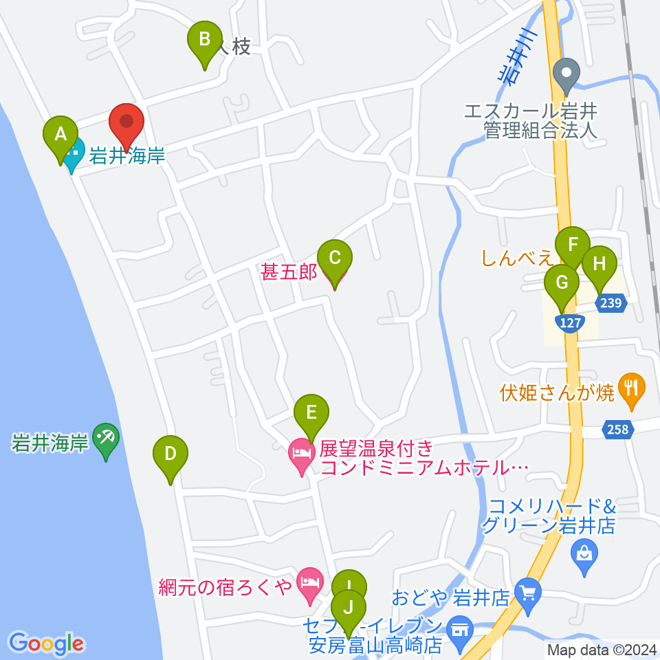 大謙館周辺のファミレス・ファーストフード一覧地図