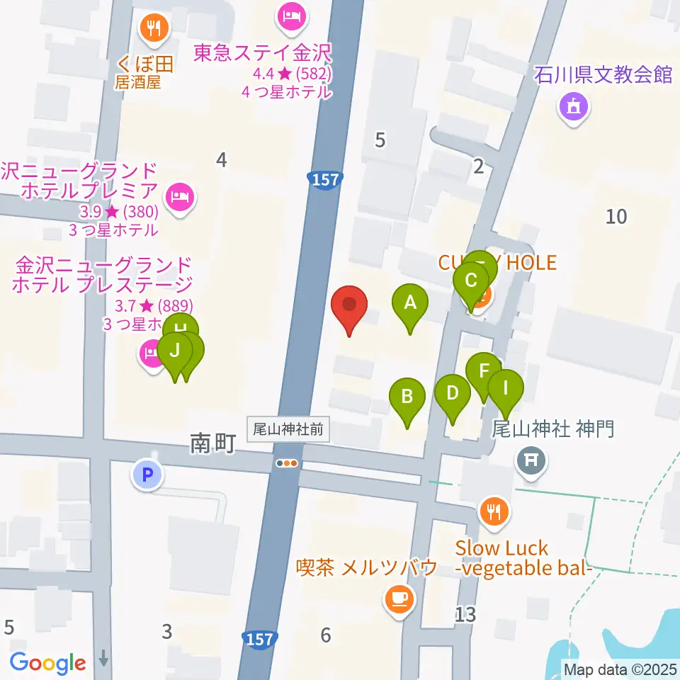 カワイ金沢ショップ周辺のファミレス・ファーストフード一覧地図