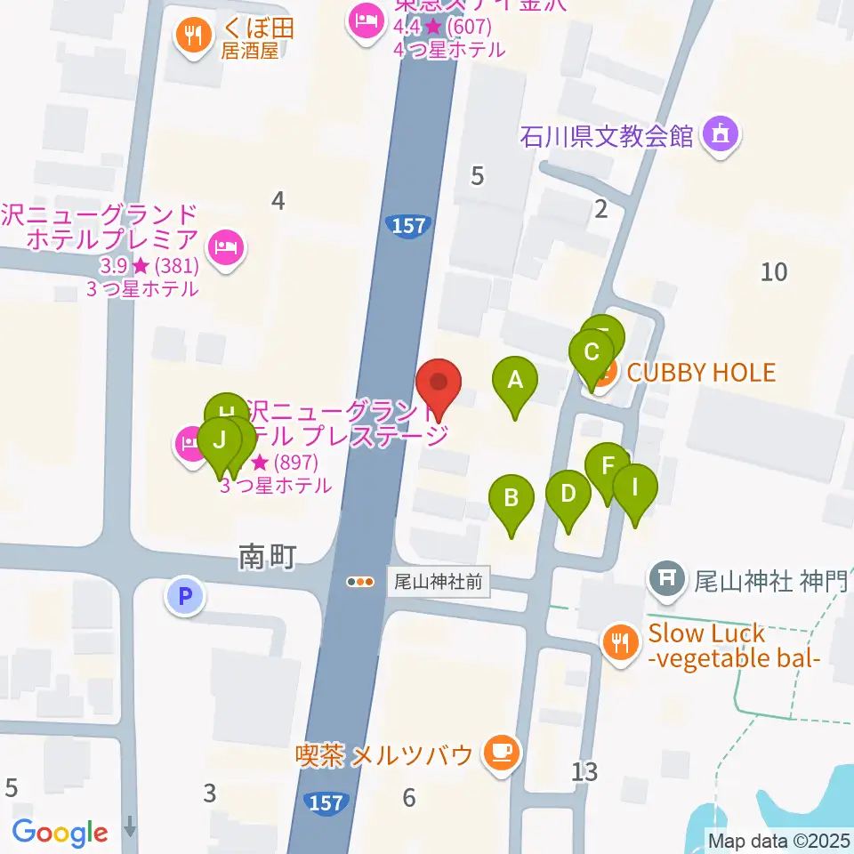 カワイ金沢ショップ周辺のファミレス・ファーストフード一覧地図