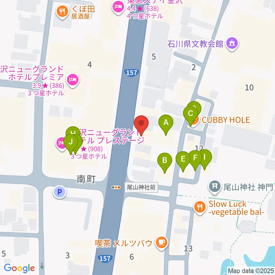 カワイ金沢ショップ周辺のファミレス・ファーストフード一覧地図