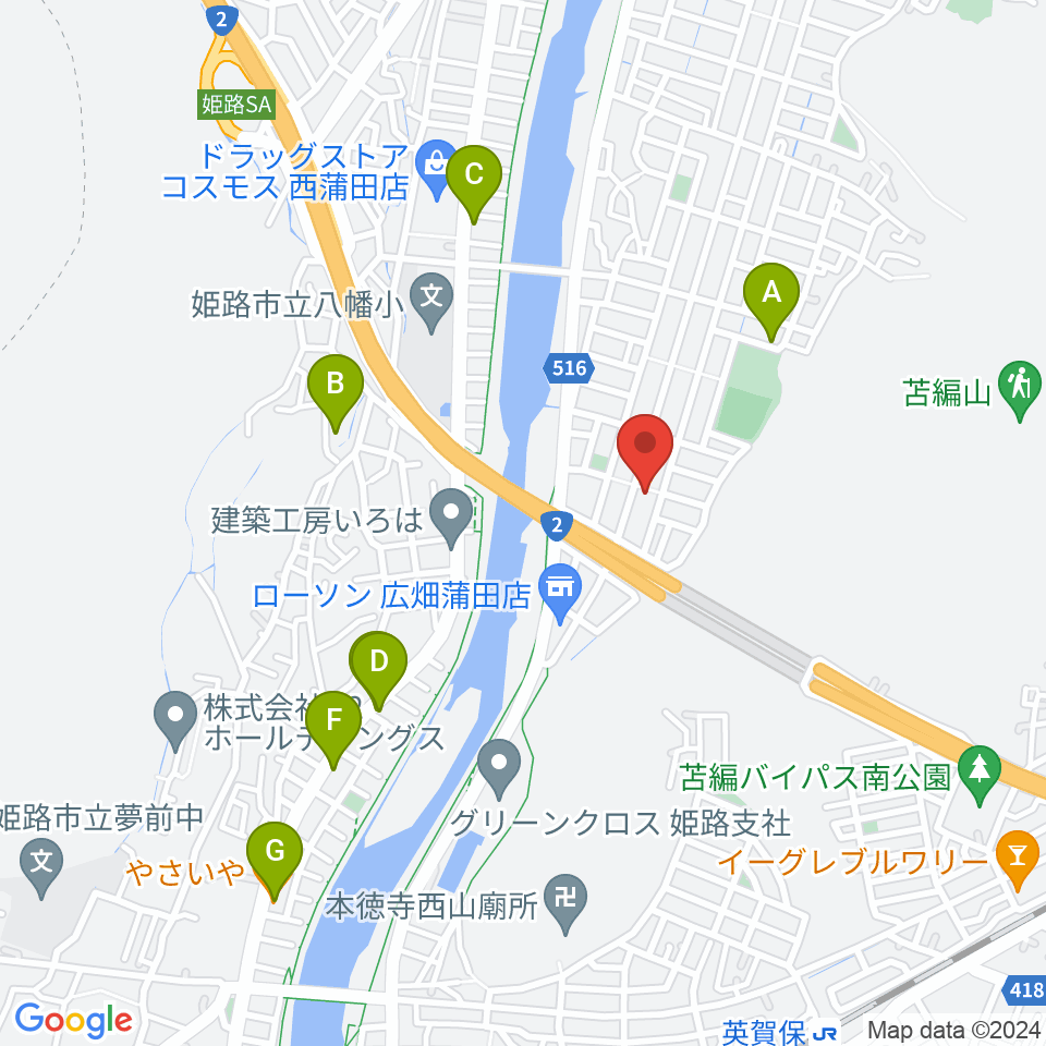 ルフォンク周辺のファミレス・ファーストフード一覧地図