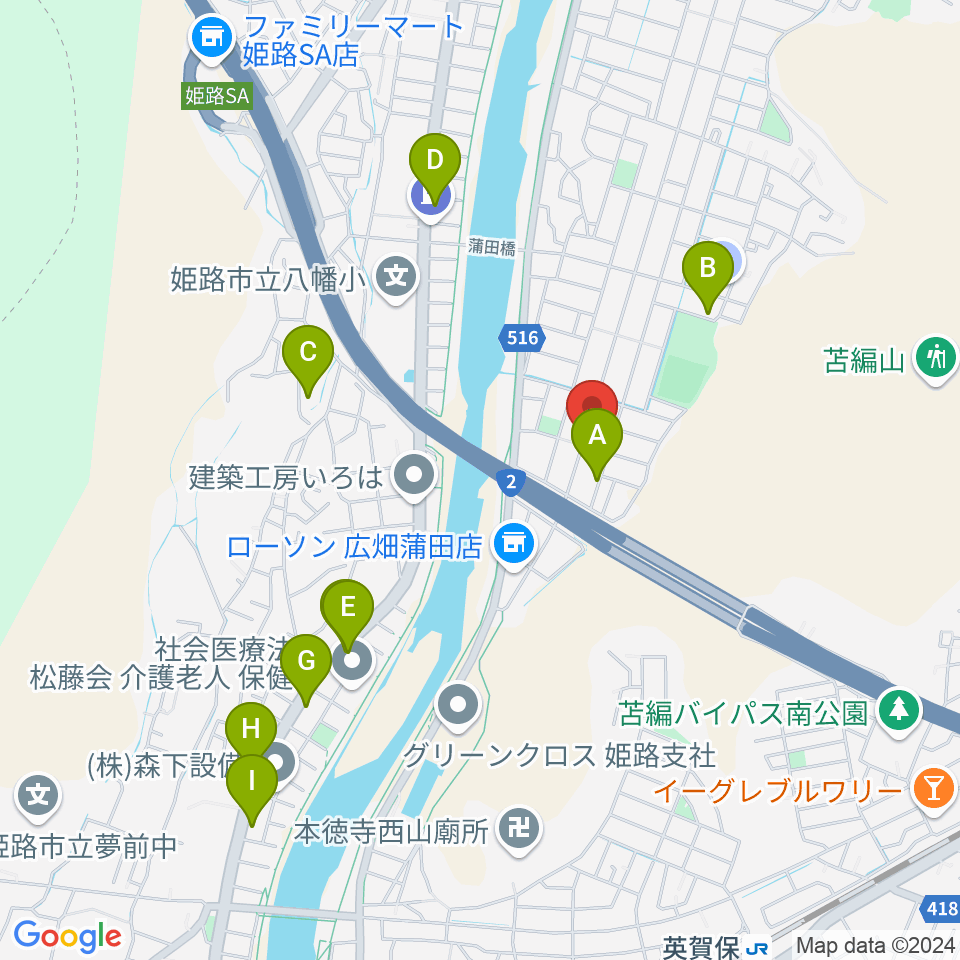 ルフォンク周辺のファミレス・ファーストフード一覧地図