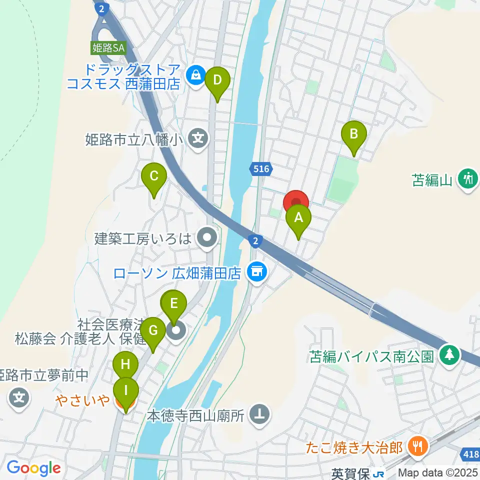 ルフォンク周辺のファミレス・ファーストフード一覧地図