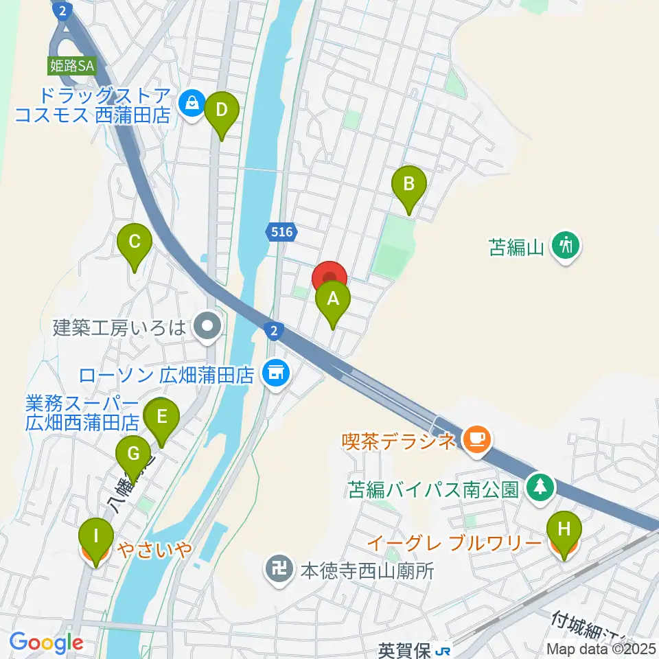 ルフォンク周辺のファミレス・ファーストフード一覧地図