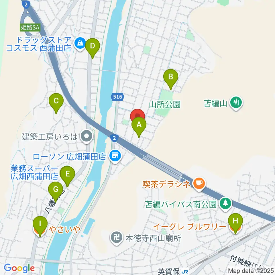 ルフォンク周辺のファミレス・ファーストフード一覧地図
