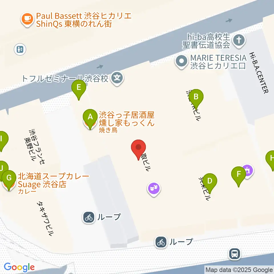 トート音楽院 渋谷校周辺のファミレス・ファーストフード一覧地図