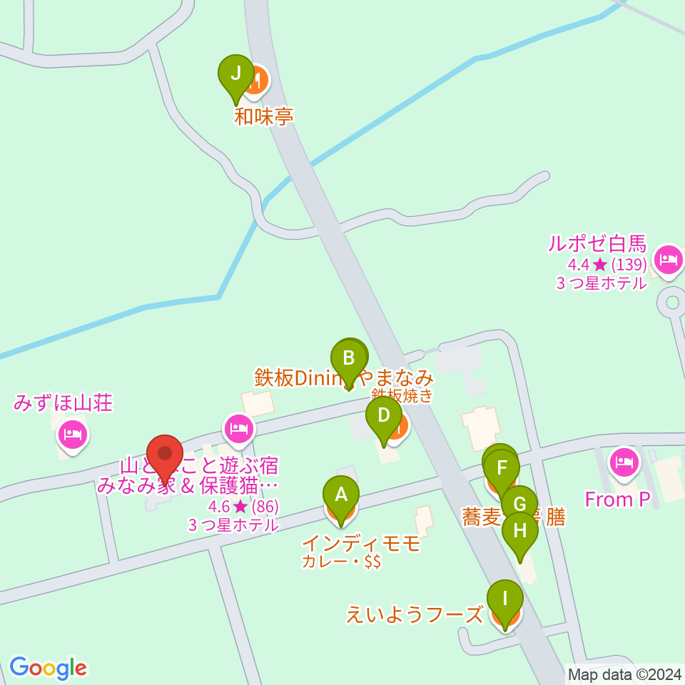 エルマージョ周辺のファミレス・ファーストフード一覧地図