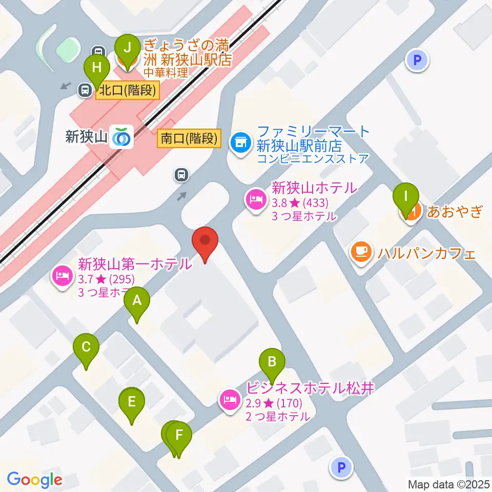 アイリスピアノ周辺のファミレス・ファーストフード一覧地図