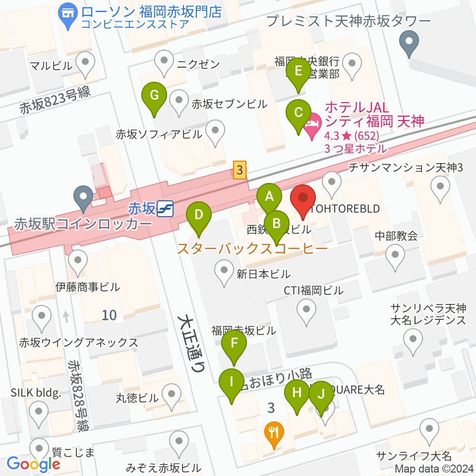 ENOTN Akasaka Studio周辺のファミレス・ファーストフード一覧地図