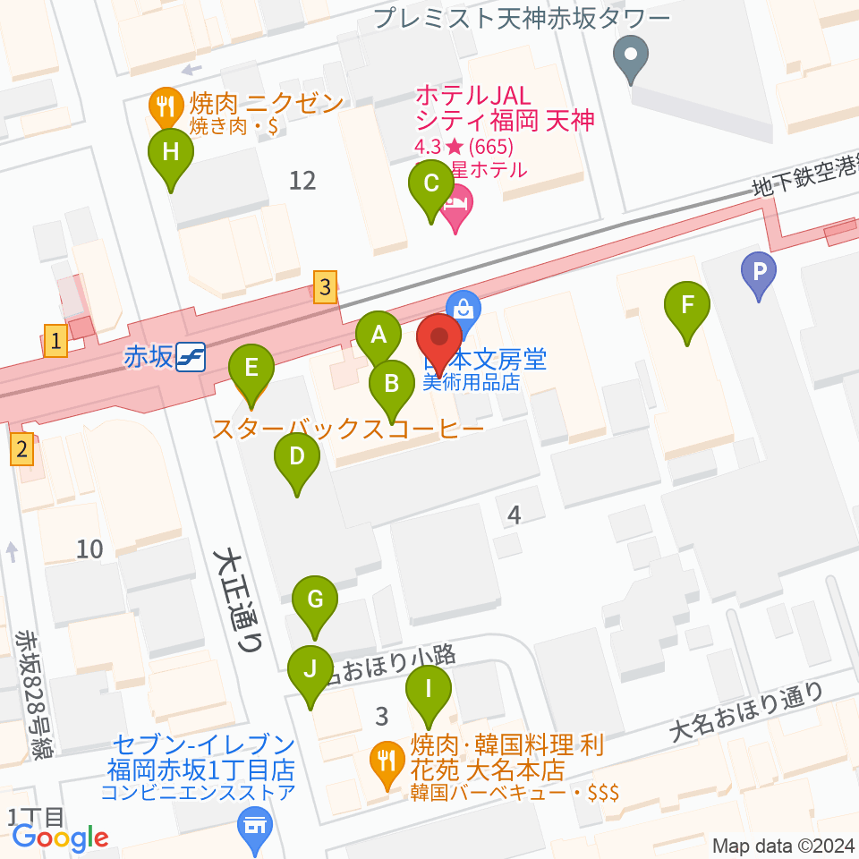 ENOTN Akasaka Studio周辺のファミレス・ファーストフード一覧地図