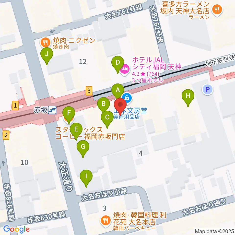 ENOTN Akasaka Studio周辺のファミレス・ファーストフード一覧地図