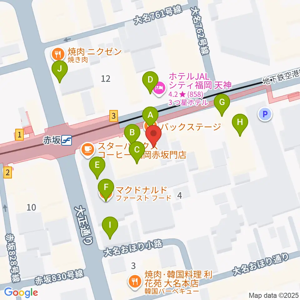 ENOTN Akasaka Studio周辺のファミレス・ファーストフード一覧地図