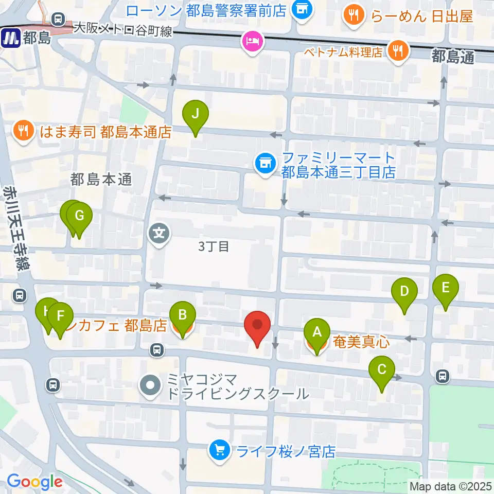 上野音楽学園周辺のファミレス・ファーストフード一覧地図