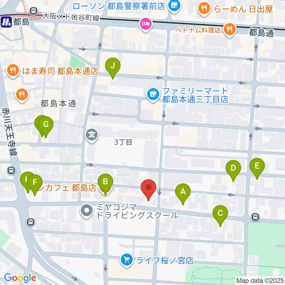 上野音楽学園周辺のファミレス・ファーストフード一覧地図