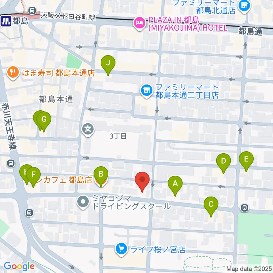 上野音楽学園周辺のファミレス・ファーストフード一覧地図