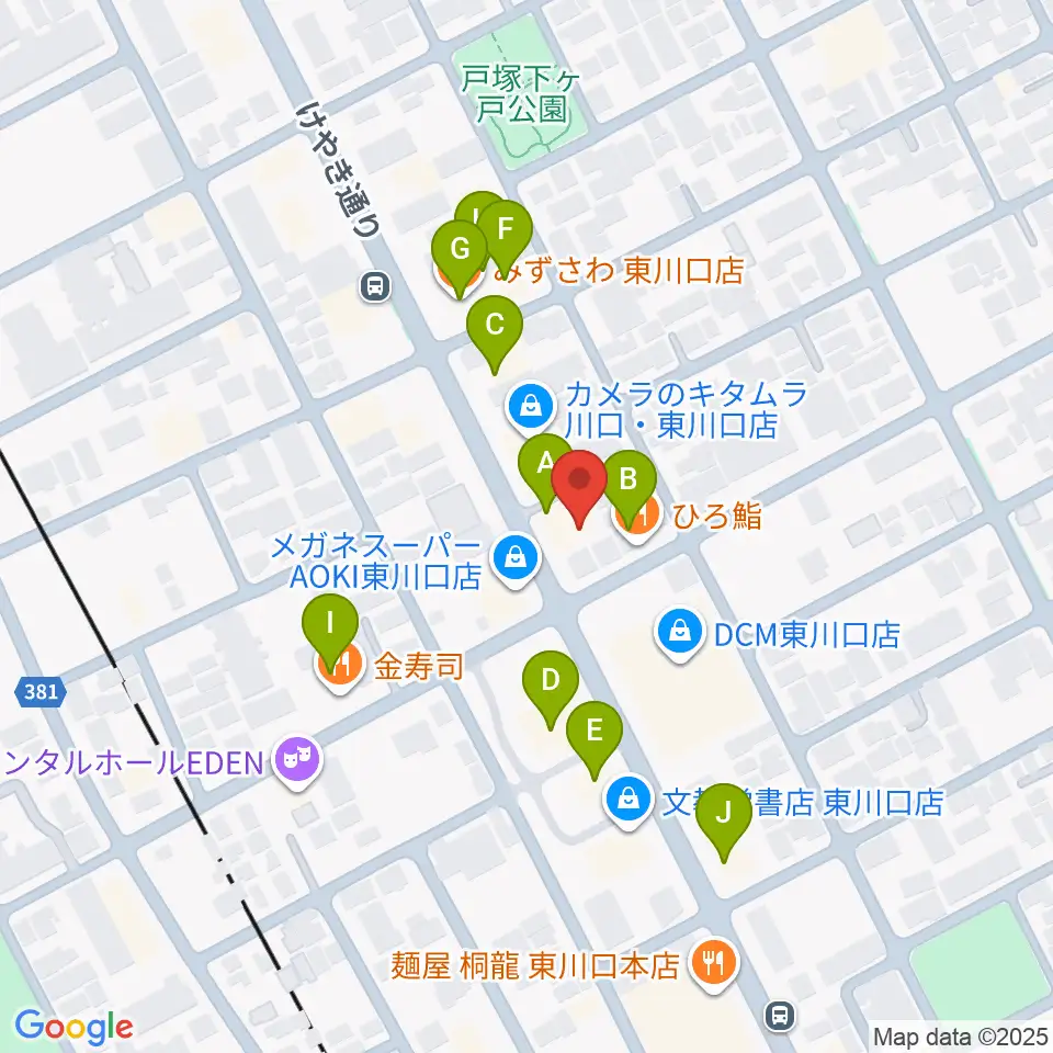 G・クレフ周辺のファミレス・ファーストフード一覧地図