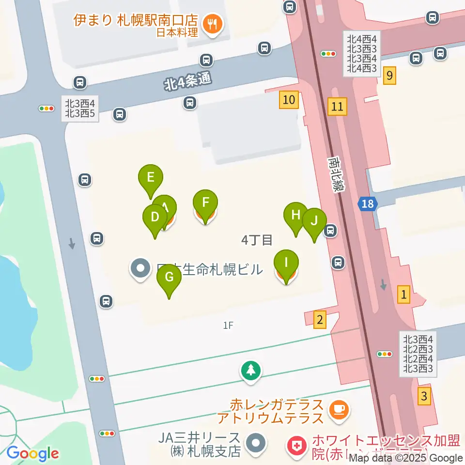島村楽器 札幌クラシック店周辺のファミレス・ファーストフード一覧地図