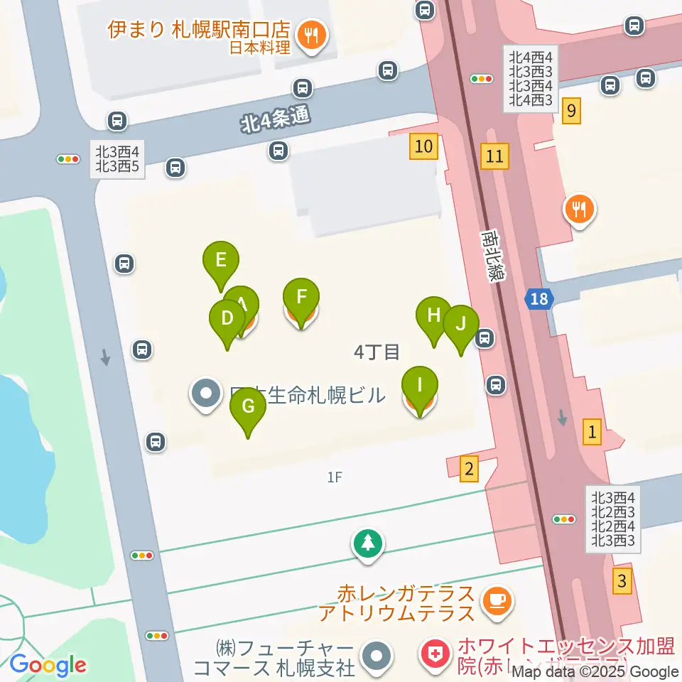 島村楽器 札幌クラシック店周辺のファミレス・ファーストフード一覧地図