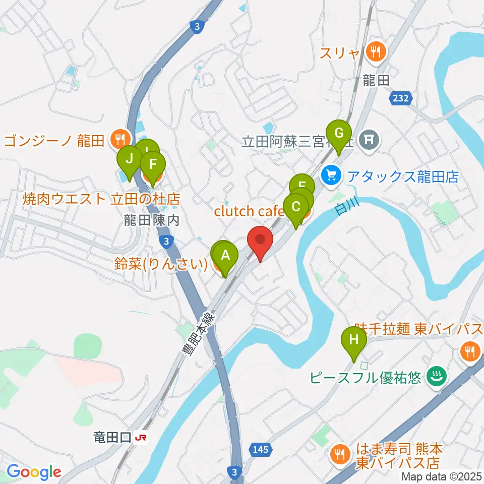 ミュージックスタジオ マーチ周辺のファミレス・ファーストフード一覧地図