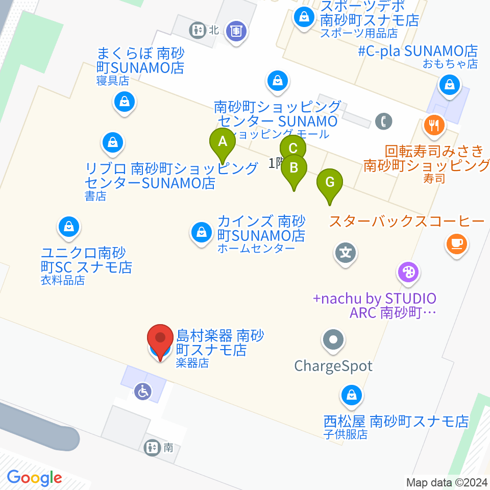 島村楽器 南砂町スナモ店周辺のファミレス・ファーストフード一覧地図