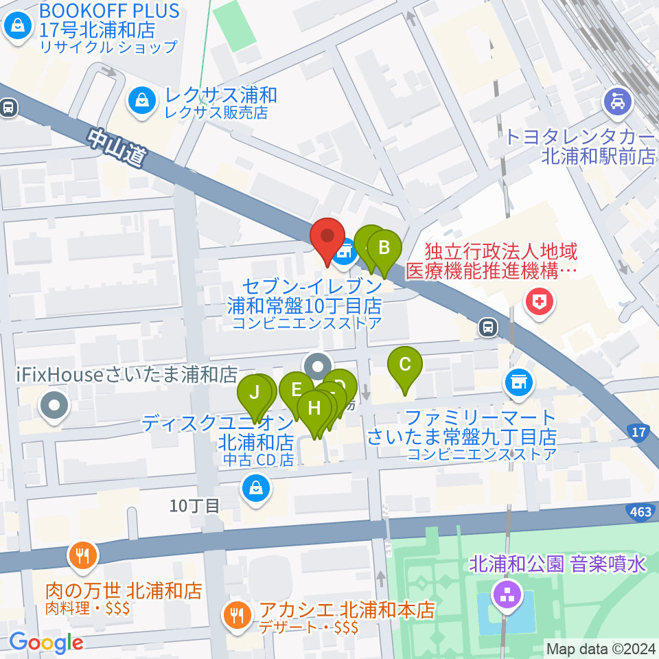 Royal Music Garden周辺のファミレス・ファーストフード一覧地図